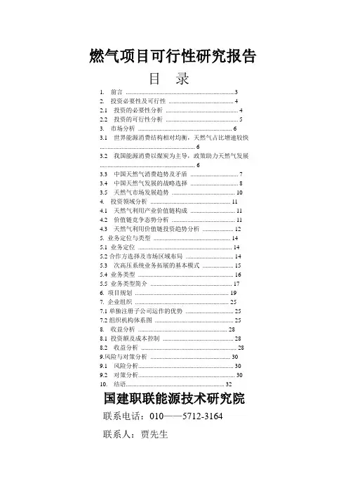 燃气可行性研究报告