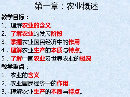 农业经营与管理:第一章:农业概述PPT课件