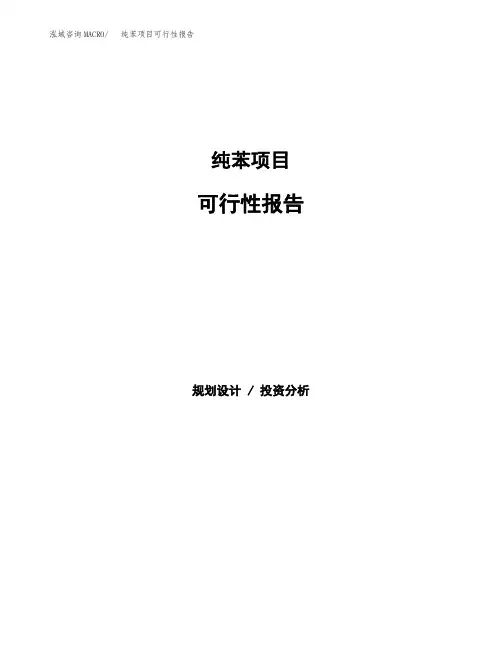 纯苯项目可行性报告