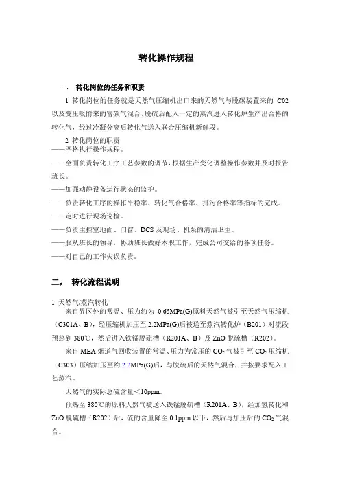 转化操作规程总