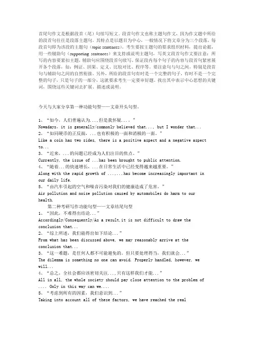 英语作文句型汇总