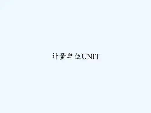 计量单位UNIT PPT