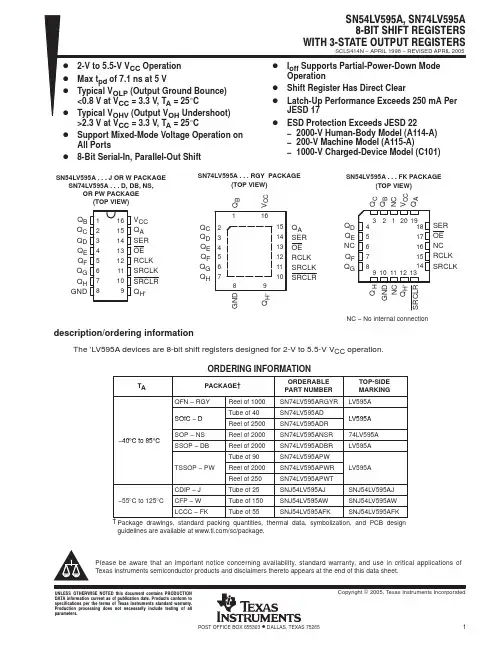 SN74LV595APWR中文资料
