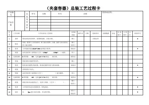 总装工艺过程卡