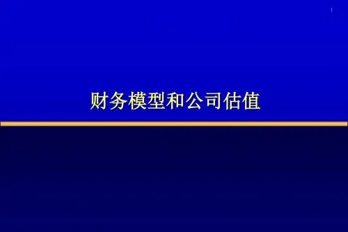新编文档-投资银行财务模型与公司估值-精品文档