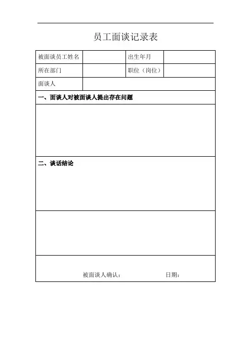 员工面谈记录表