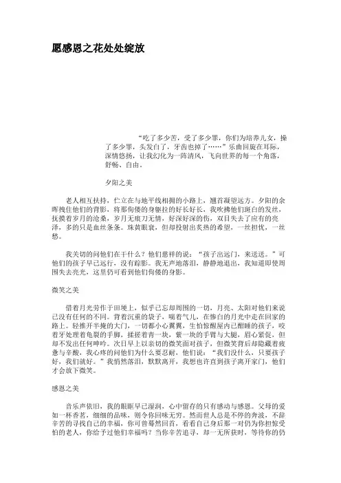 愿感恩之花处处绽放(精)
