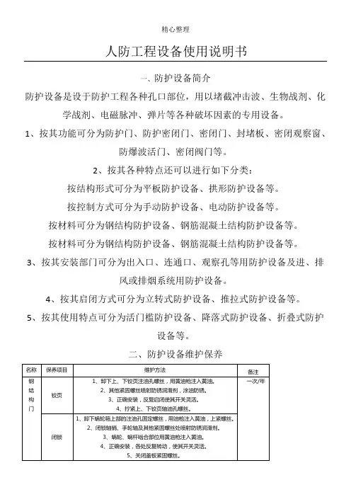 人防设备使用说明 2