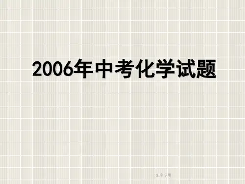 2006年中考化学试题