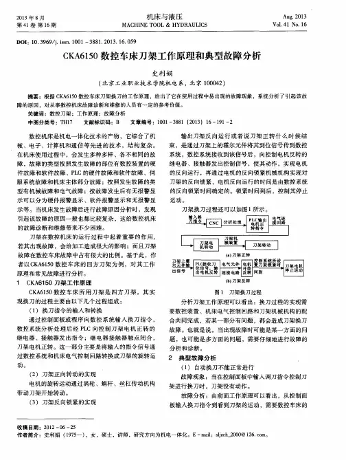 CKA6150数控车床刀架工作原理和典型故障分析