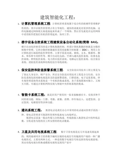 建筑智能化工程系统介绍 2