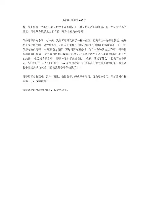 我的哥哥作文400字完美版