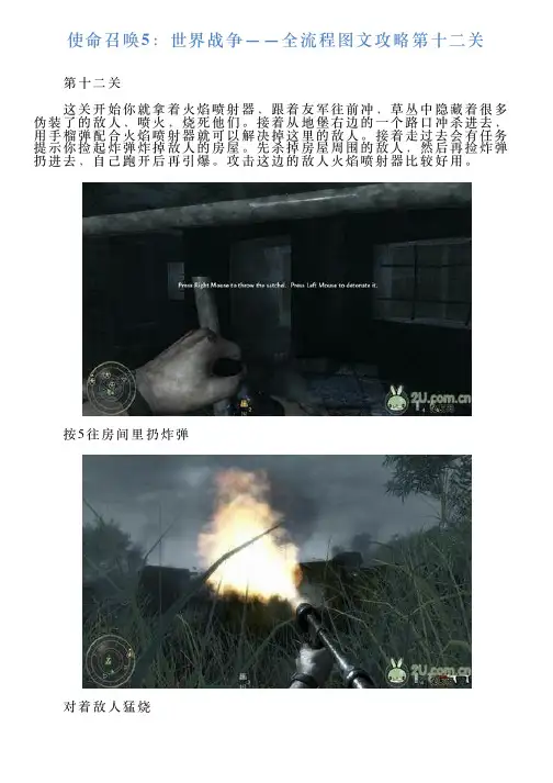 使命召唤5：世界战争——全流程图文攻略第十二关