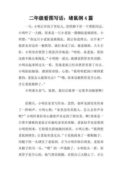 二年级看图写话：堵鼠洞4篇