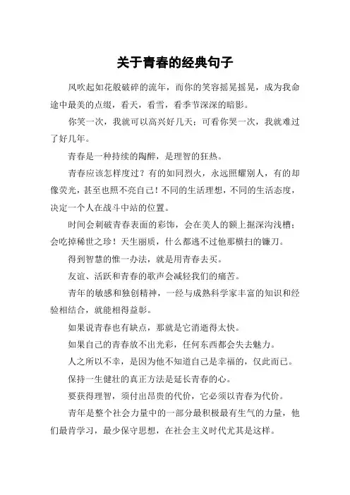 关于青春的经典句子_1