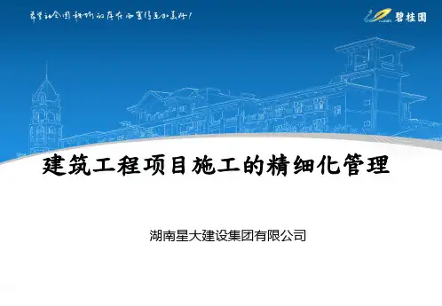 碧桂园SSGF铝模工法建筑工程项目施工的精细化管理(授课)