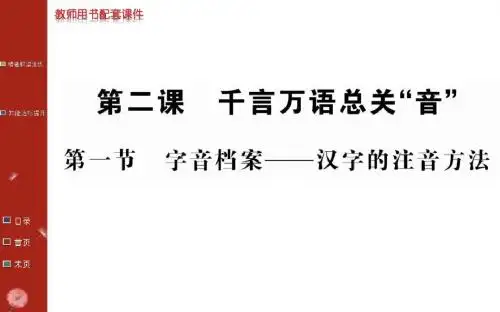 名校学案高中语文(人教版)选修第二课千言万语总关“音”-第一节汉字的注意方法(共40张PPT)