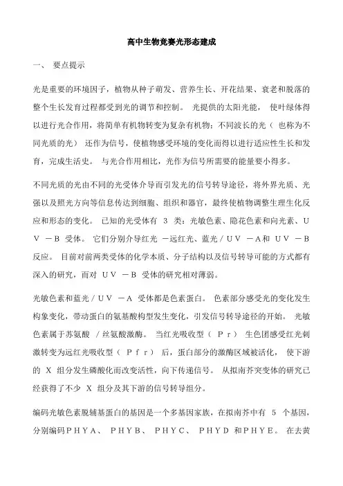 高中生物竞赛光形态建成