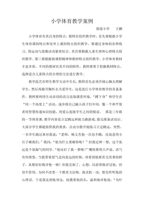小学体育教学案例