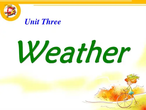 人教版PEP英语四年级下册Unit3 WeatherPart 3-A课件