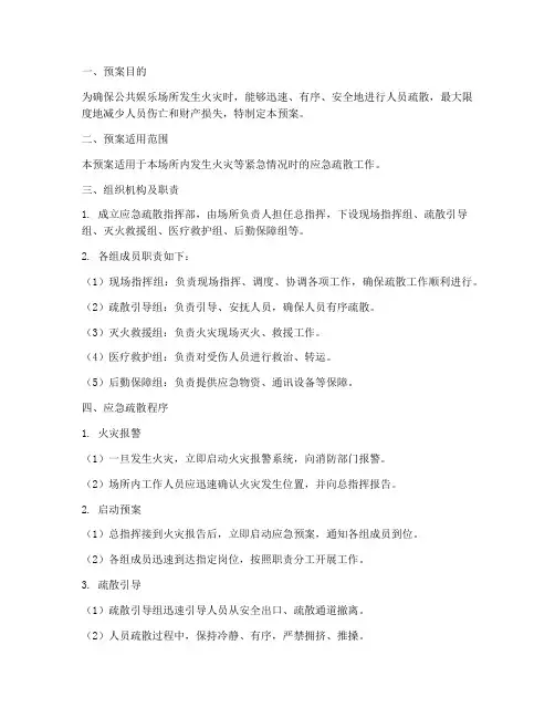 公共娱乐场所消防疏散预案