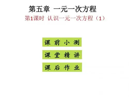期北师大版七年级上册数学课件:第五章 5.1认识一元一