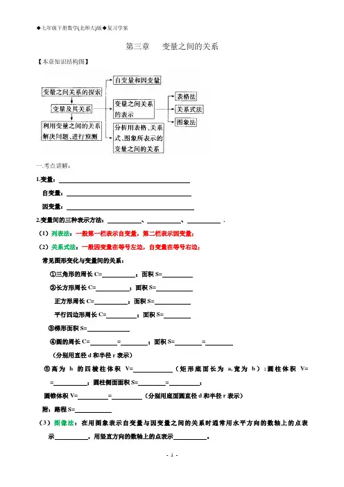 第三章--变量之间的关系复习学案