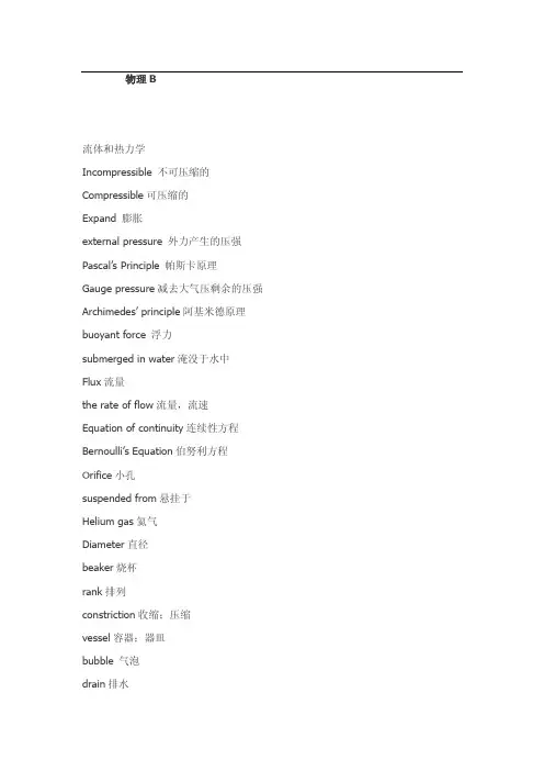 AP物理词汇表