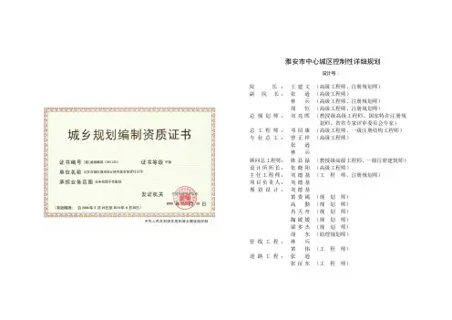 雅安市中心城区控制性详细规划