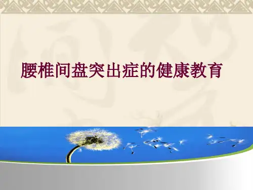 腰椎间盘突出症的预防与护理 ppt课件