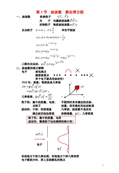 波函数与薛定谔方程 2