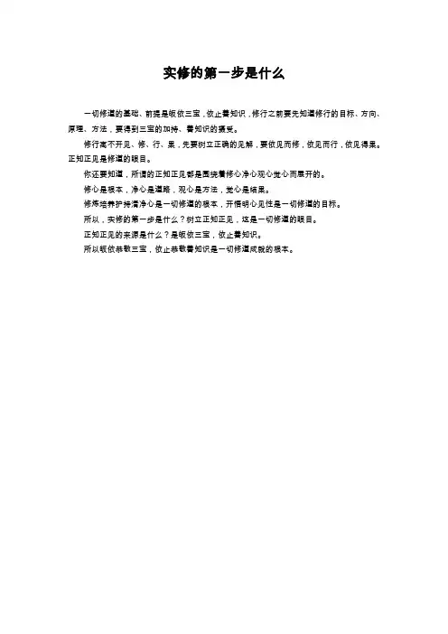 法实法师：实修的第一步是什么