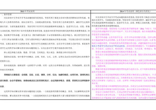 2014河北省中考数学考试说明