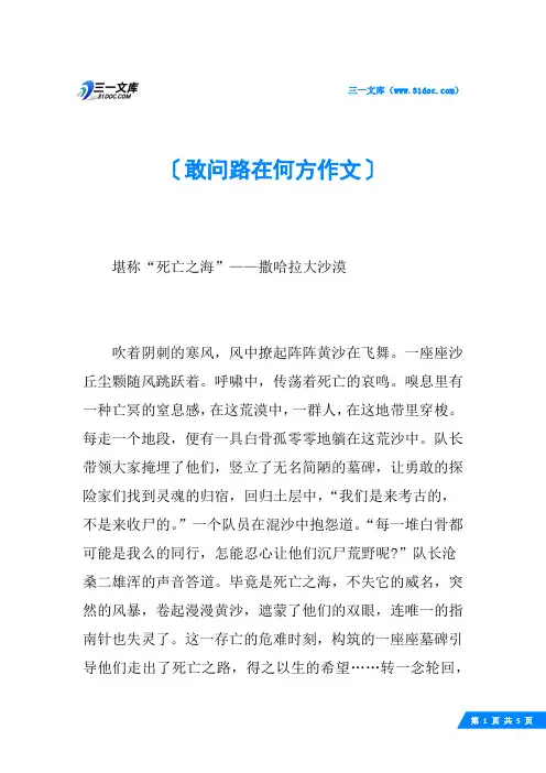 敢问路在何方作文