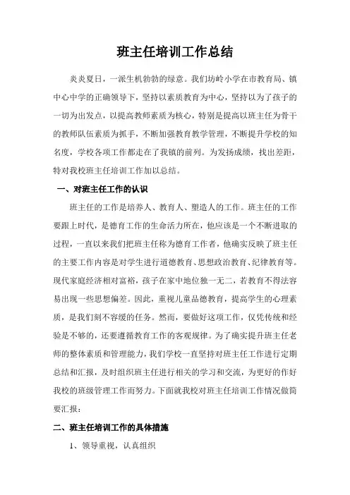 班主任培训工作总结 2