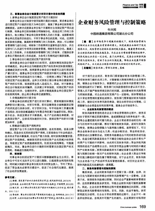 企业财务风险管理与控制策略