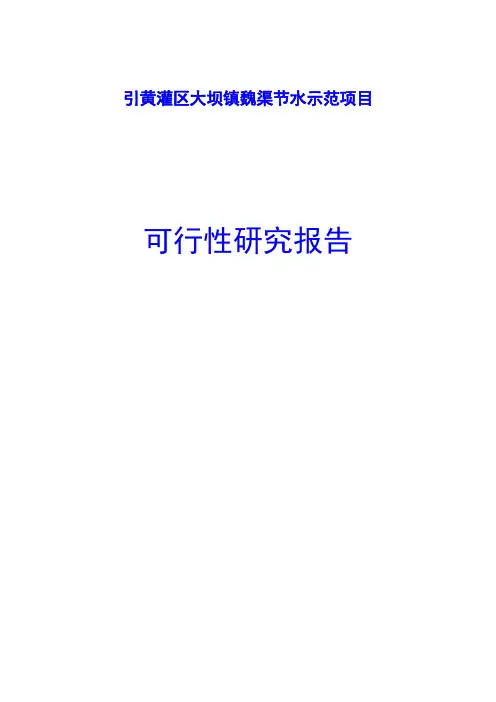 引黄灌区大坝镇魏渠节水示范项目可行性研究报告