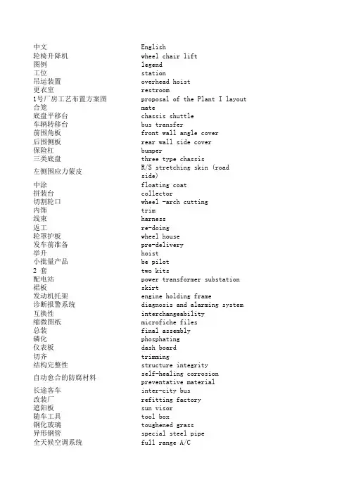 中英词汇对照