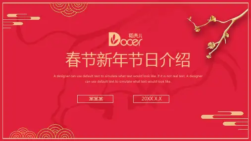 红色新年春节节日介绍PPT模板