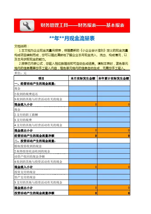现金流量表-月报