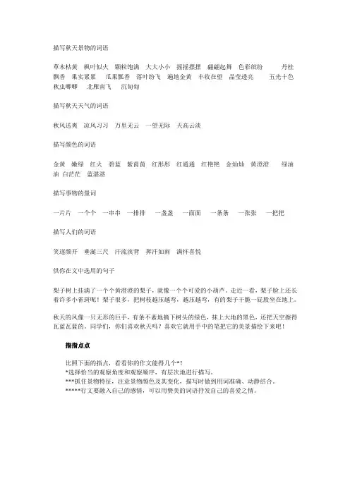 描写秋天景物的词语