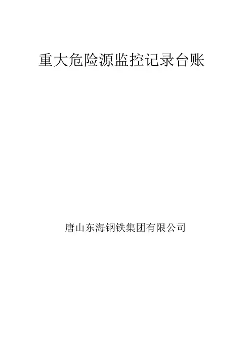 重大危险源监控记录台账