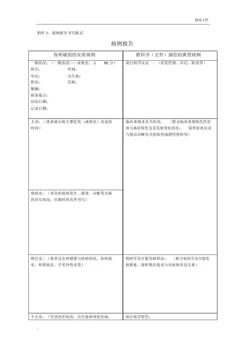 病例报告模板 2