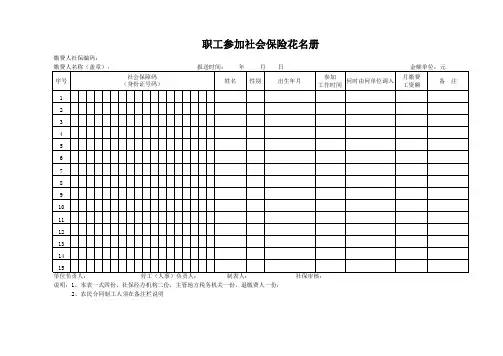 社会保险参保人员花名册