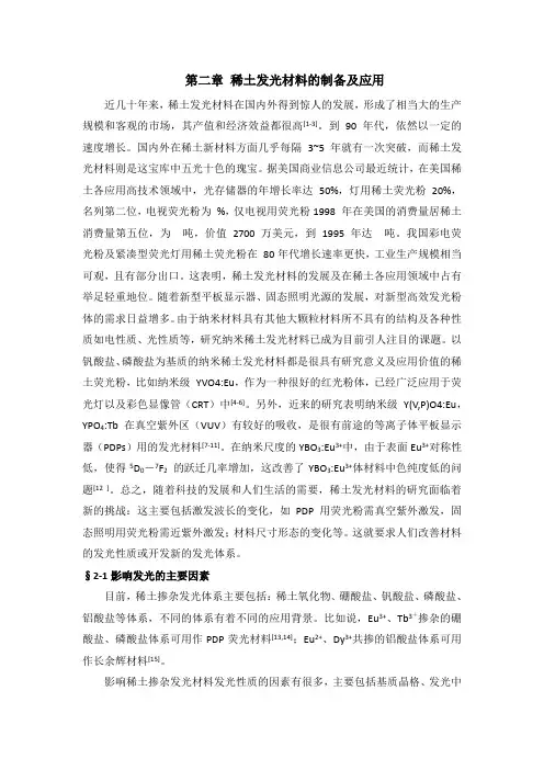 稀土发光材料的制备及应用