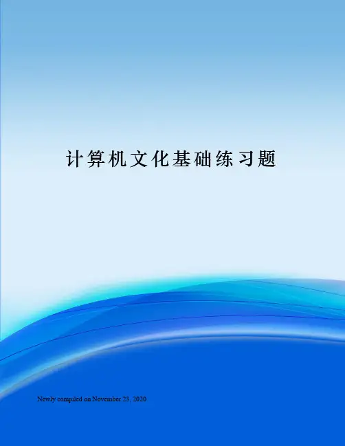 计算机文化基础练习题