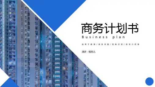 简约蓝白路演计划书商务通用PPT