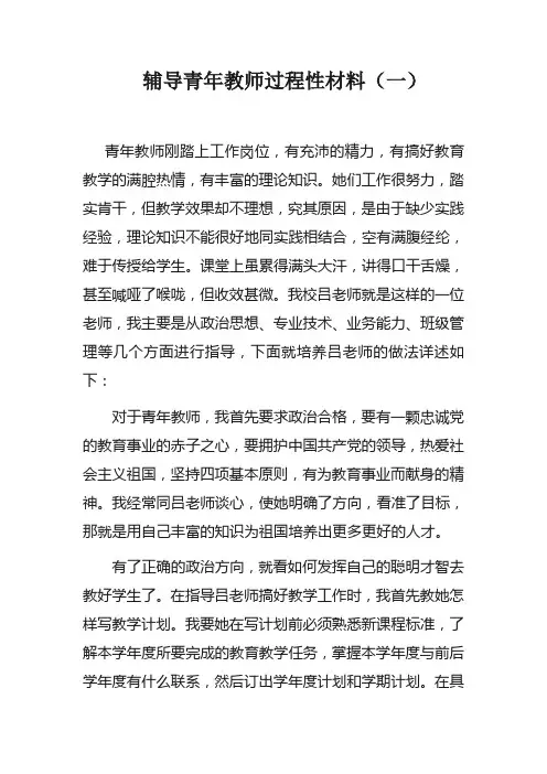 辅导青年教师过程性材料