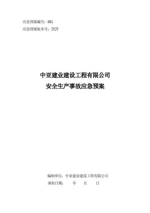 某建设工程有限公司安全生产事故应急预案(DOC 87页)