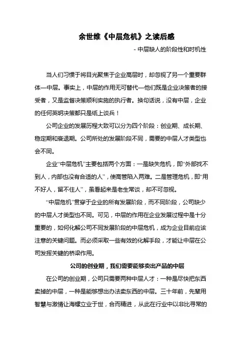 中层危机有感第三章